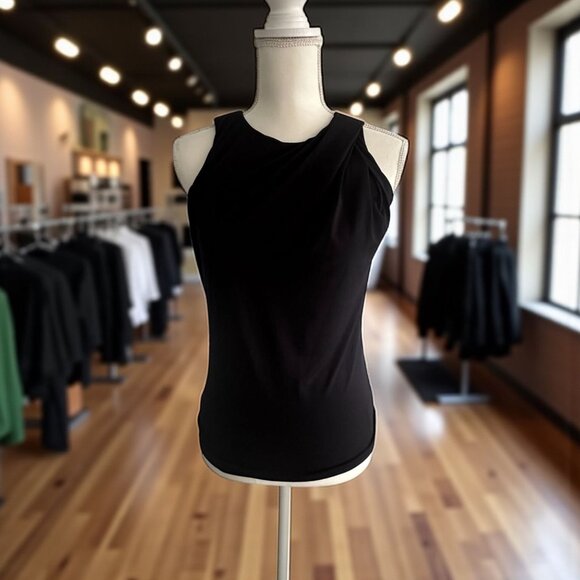 MICHAEL KORS Black Ruched Neckline Tank Top Size XS - Picture 1 of 7